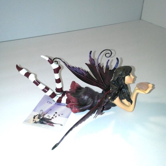 Dream Fairy Eolande w Metal Wings holding Rose Quartz Heart Germany READ - Picture 1 of 13